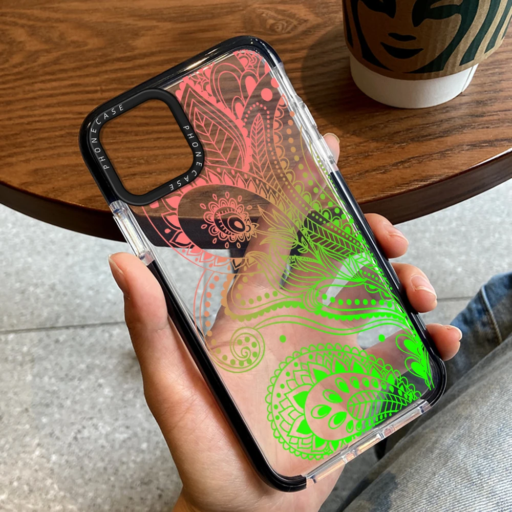 

Paisley Pattern Fundas Phone Case for iPhone 14ProMax 14Plus 13 12 11 Pro Max Transparent Soft Silicone Protection Shell Capas