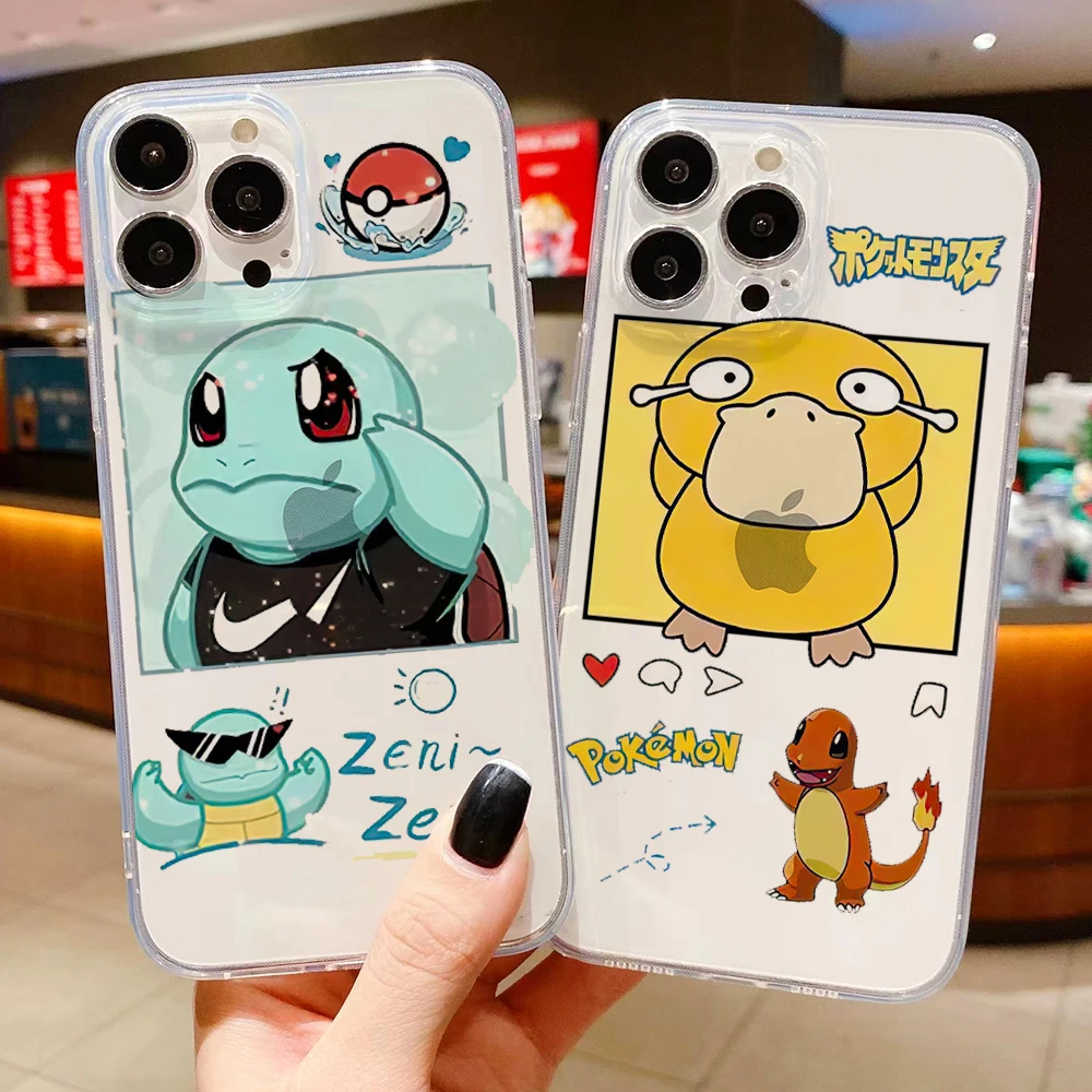 

Pokemon Pikachu Ultra Thin Clear Phone Case For Apple iPhone 13 12 11 Pro 12 13 Mini X XR XS Max SE 5 6 6s 7 8 Plus Funda