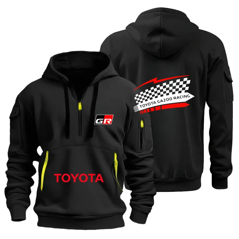 Фото Спортивная толстовка унисекс Toyota Gazoo Racing с короткой молнией, весна/осень 2026, с множеством карманов, для мужчин и женщин №1