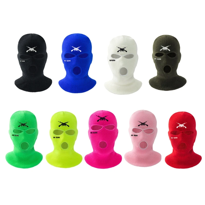 

Outdoor Winter Warm Hat Three-hole Knitted Anti-terrorist Cool Head Mask Thermal