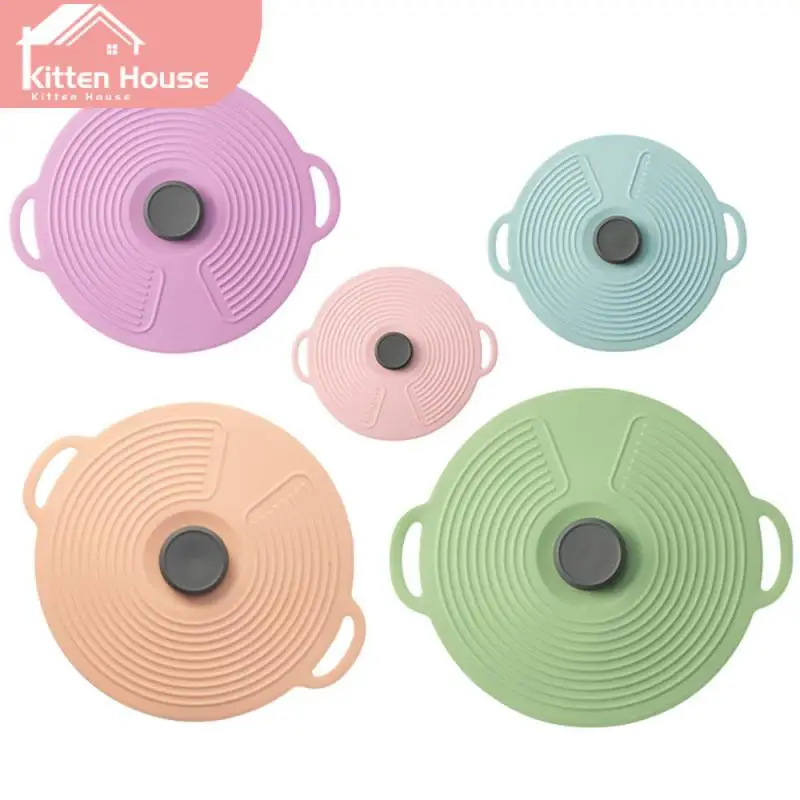 

Fresh-keeping Oil Cover Silicone Pot Cover Anti-overflow Heat Resistance Bowl Lid Cookware Seal Anti-scald Cover Tableware Pink