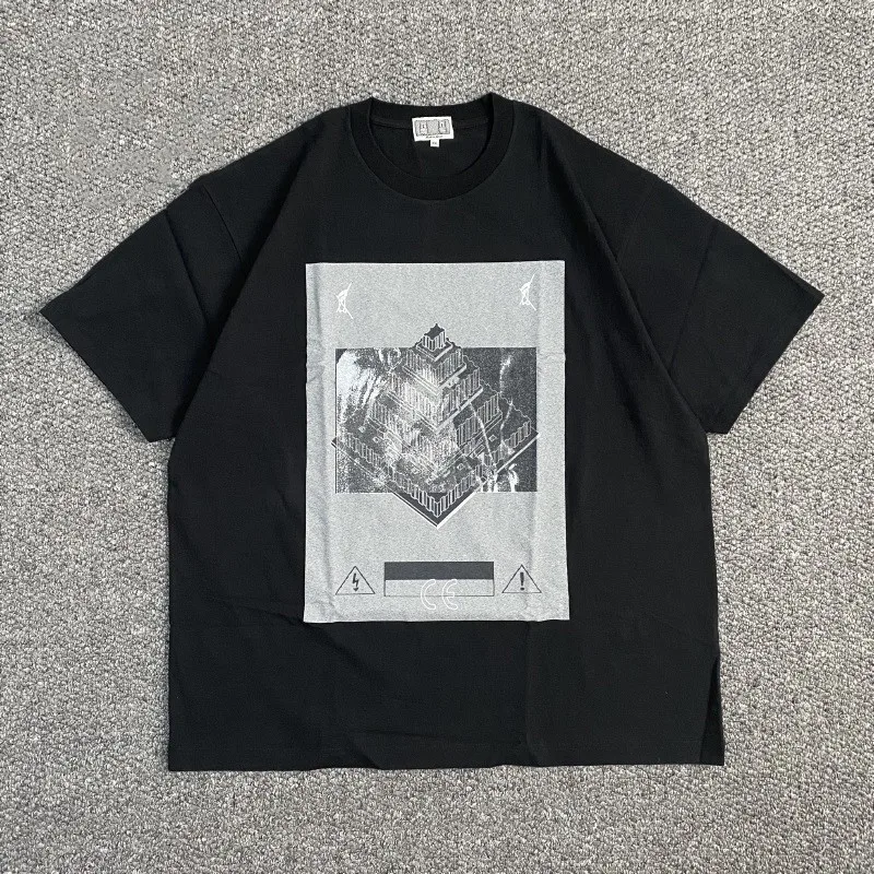 

Модные мужские рубашки с пирамидальным принтом Cav Empt 2022ss, 1:1, Высококачественная винтажная женская футболка CAVEMPT C.E, мужская одежда