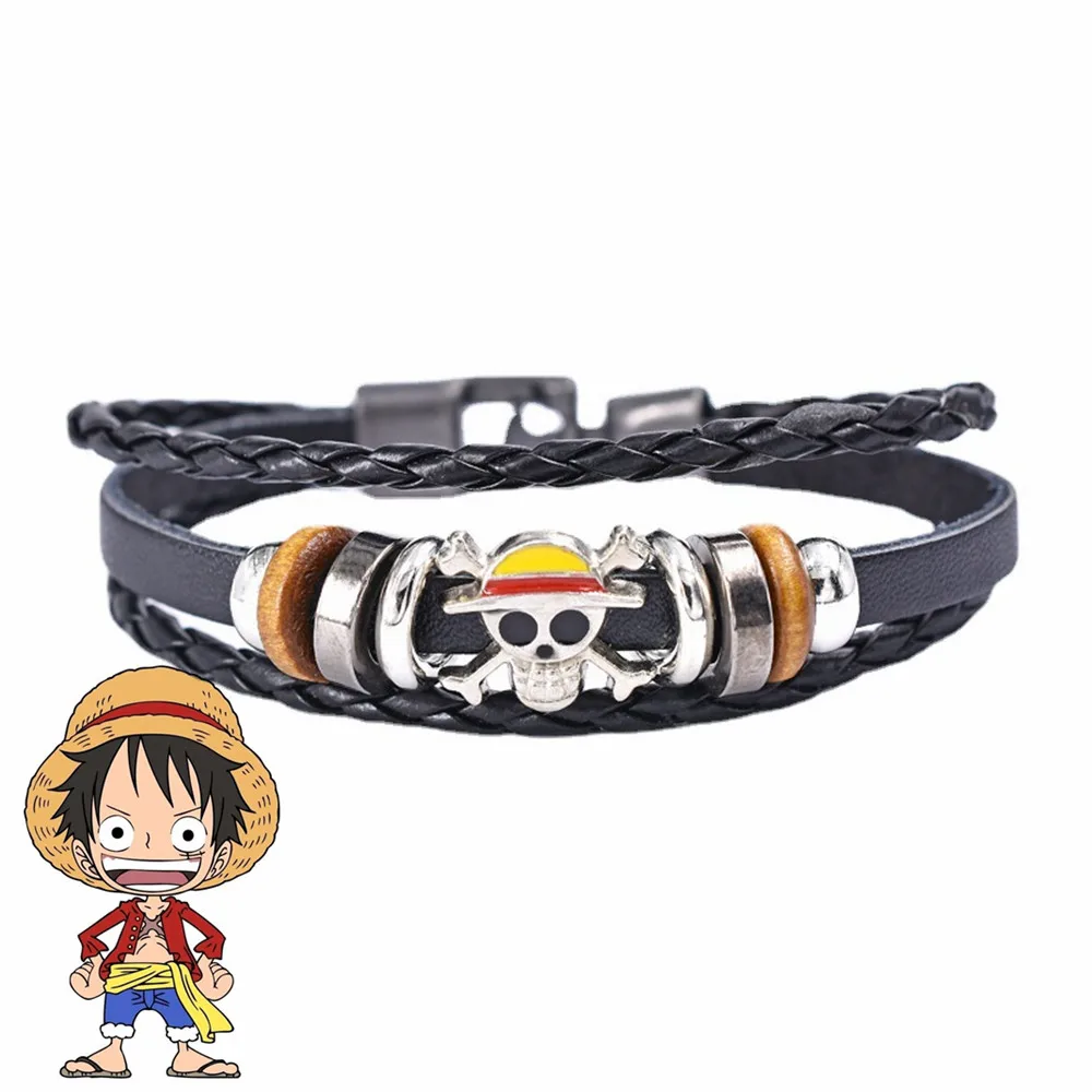 

Anime One Piece Nika Monkey D Luffy Leather Bracelet Cosplay Unisex Adjustable Punk Wristband Jewelry Props Accessories