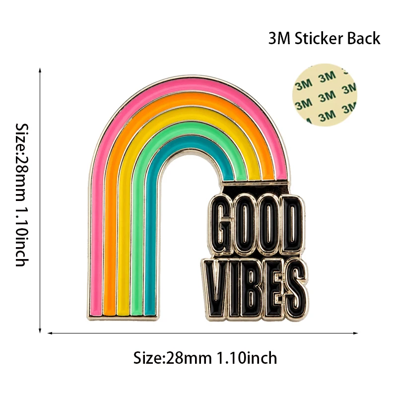 Фото Металлический значок-брошь Good Vibes для мобильного телефона №1