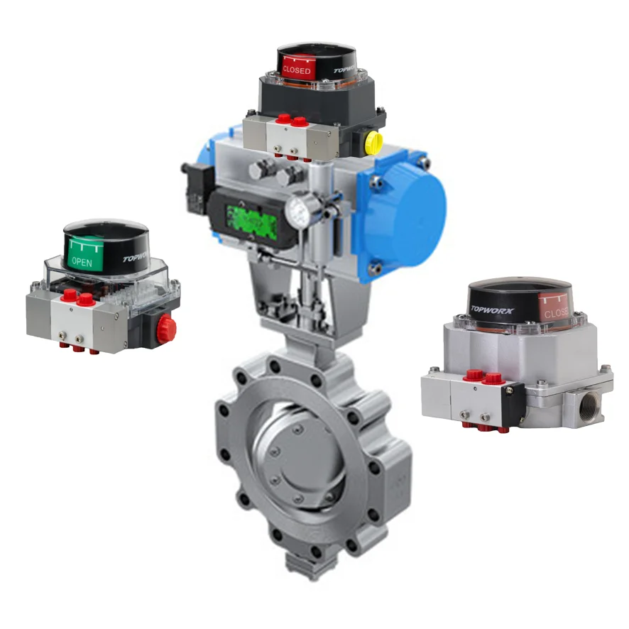 Китайский клапан-бабочка с пневматическим приводом Emerson TopWorx TVF концевой