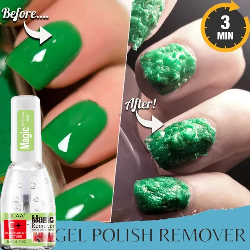 

1 Bottle 15ml Magic Fast Remover Gel Nail Polish Clean UV Soak Off Degreasr for Manicure Layer Nail Art Removal Semi-permanet