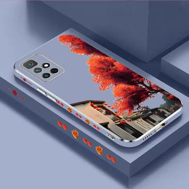 Maple Station Luxury Plating Phone Case For Xiaomi Redmi 10 10A 12C 9 10C 9T 9A A1 9C Cover