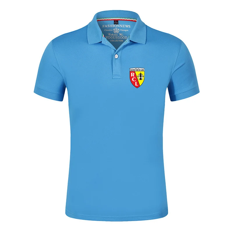 

2023 Summer Polo Shirts Men Euro Club Rc Lens Printed Short Sleeves Brand Classic Cotton Casual Sport Solid Color Tops T Shirts