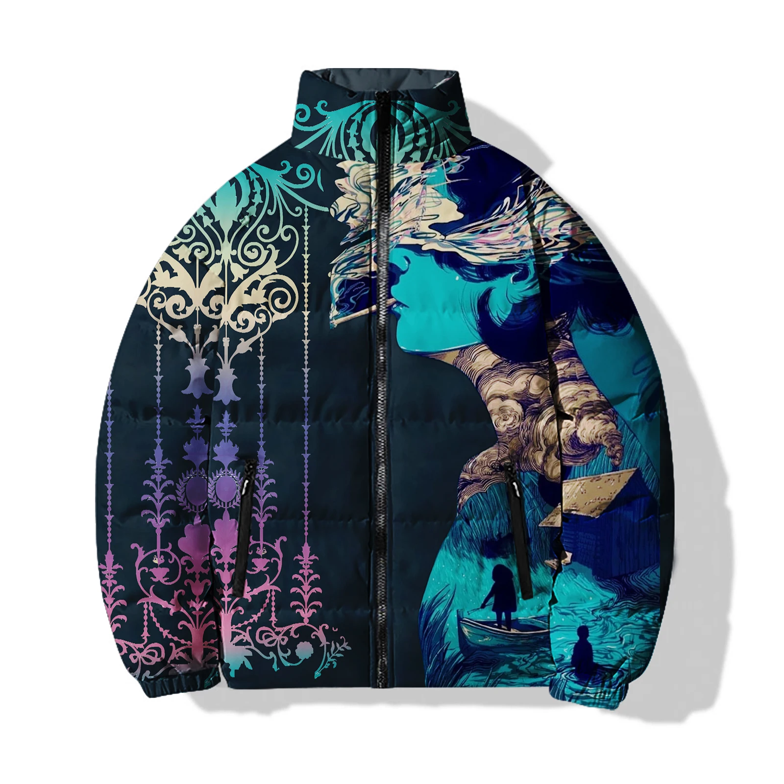 Мужская зимняя теплая куртка с графическим принтом