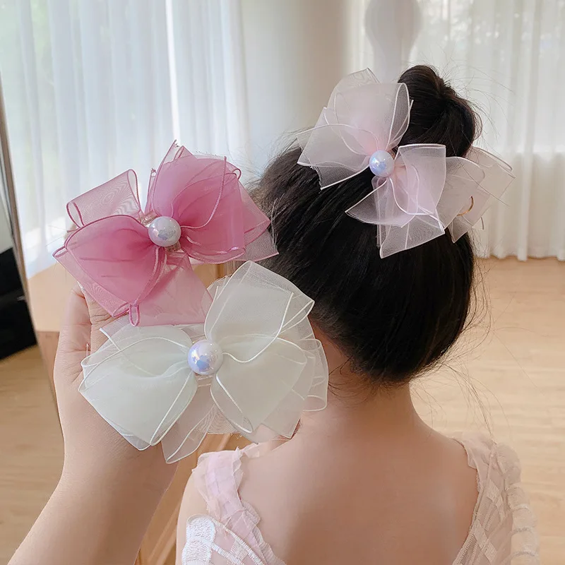 

Children Super Fairy Bow Clutch Clip Pill Head Fixed Magic Small Princess Hair Card Summer Hair Accessories Headdress Women