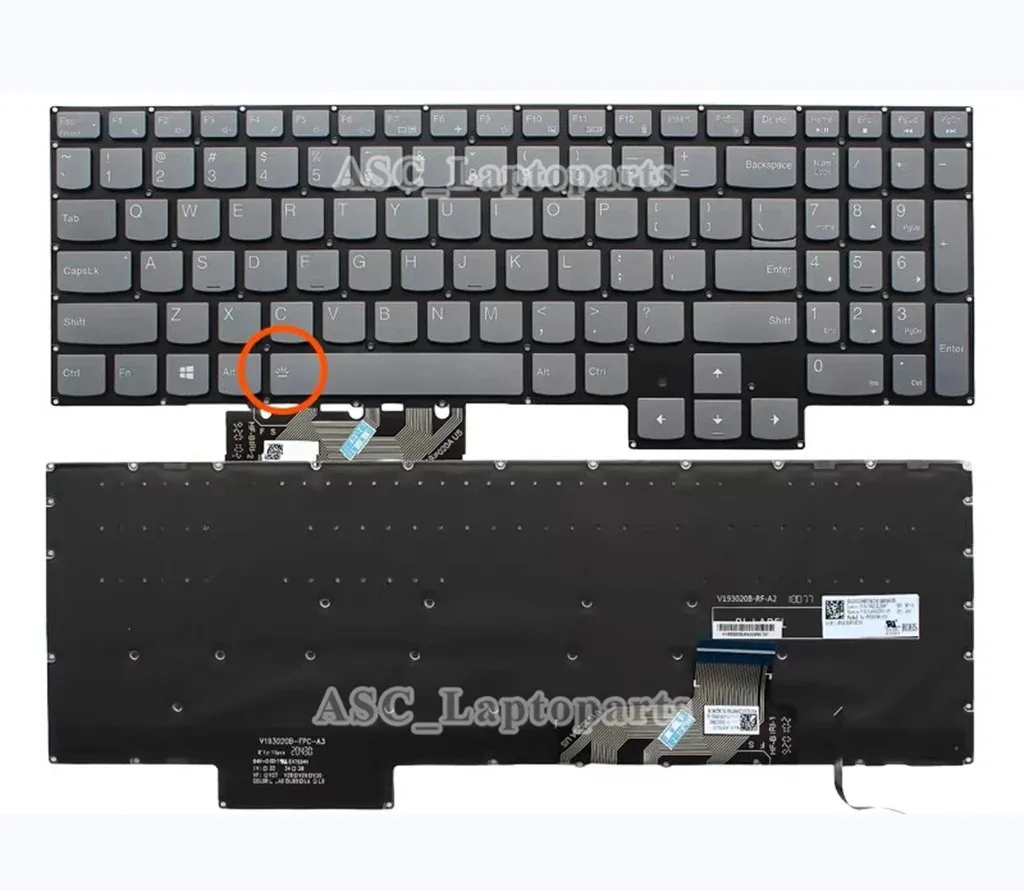 Фото Новая американская QWERTY-клавиатура для Lenovo Legion S7 15IMH5/15ARH5 S7-15ACH6 S7-15ARH5 S7-15IMH5 R9000X Y9000X 2021, белая / с RGB-подсветкой №4