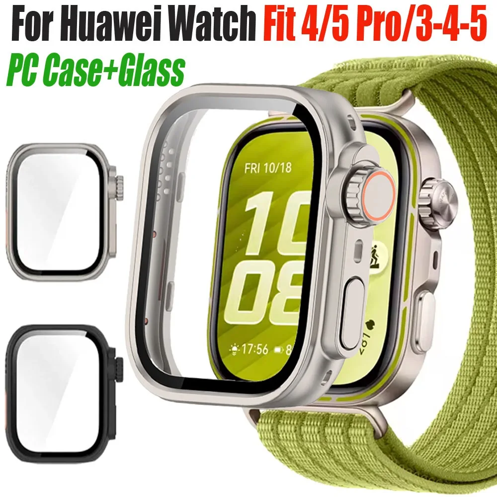 Фото Высококачественный мягкий чехол из поликарбоната + стекло для Huawei Watch Fit 4/5 Pro, защитное стекло для экрана Huawei Fit 3/4/5, обновление до Ultra №1