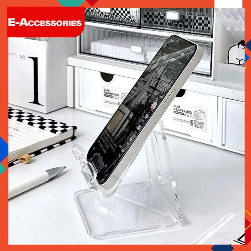 

Durable Desktop Ornaments Thicken Simple And Transparent Mobile Phone Holder Place Bracket Transparent Bracket Sturdy Ornaments