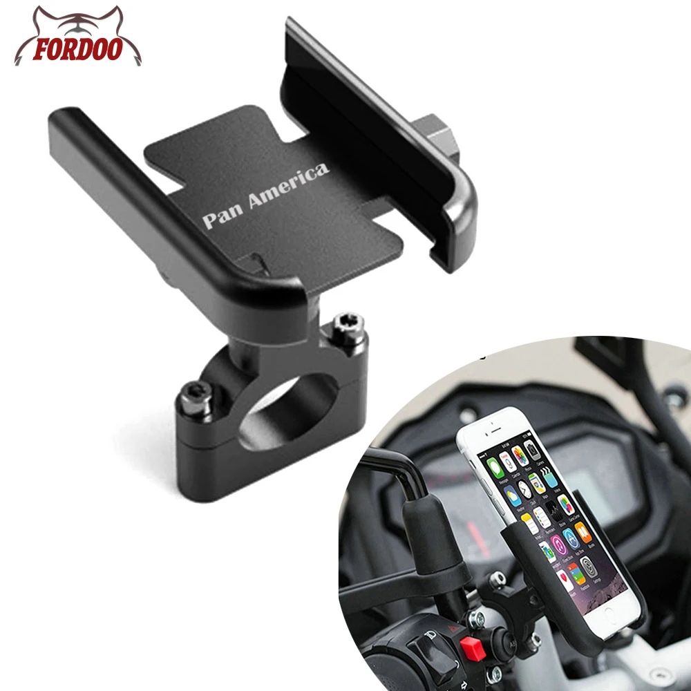 

For Harley-Davidson Pan America 1250 2021 2022 Motorcycle Aluminum Rear Handlebar Mirror Mobile Phone Bracket GPS Stand Holder
