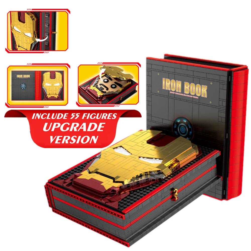 NEW UPGRADE 55 FIGURES Disney Marvels Avengers Iron Man Display Book Ironman Stark Hero Building Block Bricks Toy Gift Kid