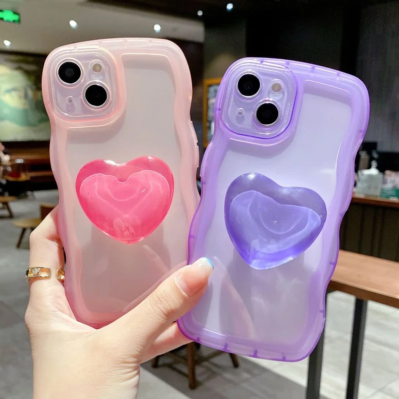 

TFINE Suitable for iPhone 13 Phone Case Love Bracket Wave Edge iPhone12pro Soft Case XR Drop-Resistant Protective Case back cove