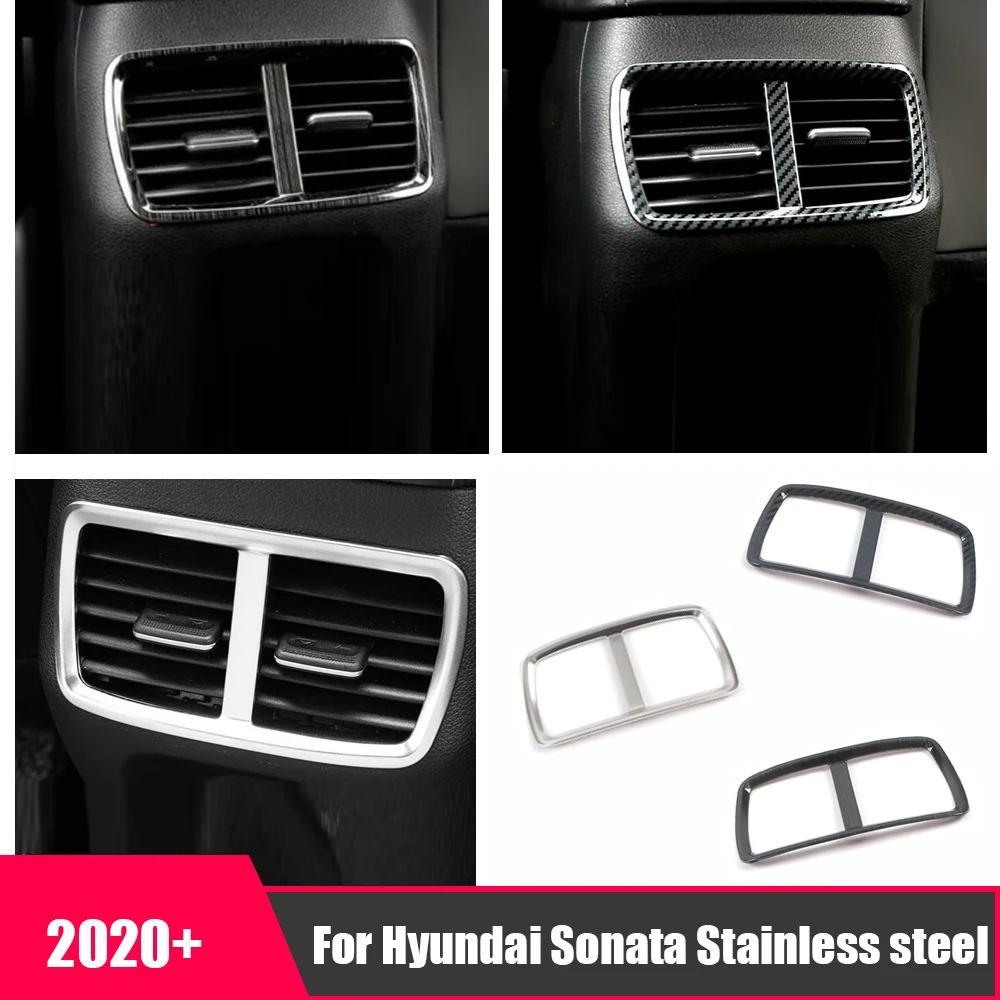 

For Hyundai Sonata DN8 2020 2021 Stainless Car Rear Back Tail Air Conditioner Outlet AC Vent Decoration styling Accessorie