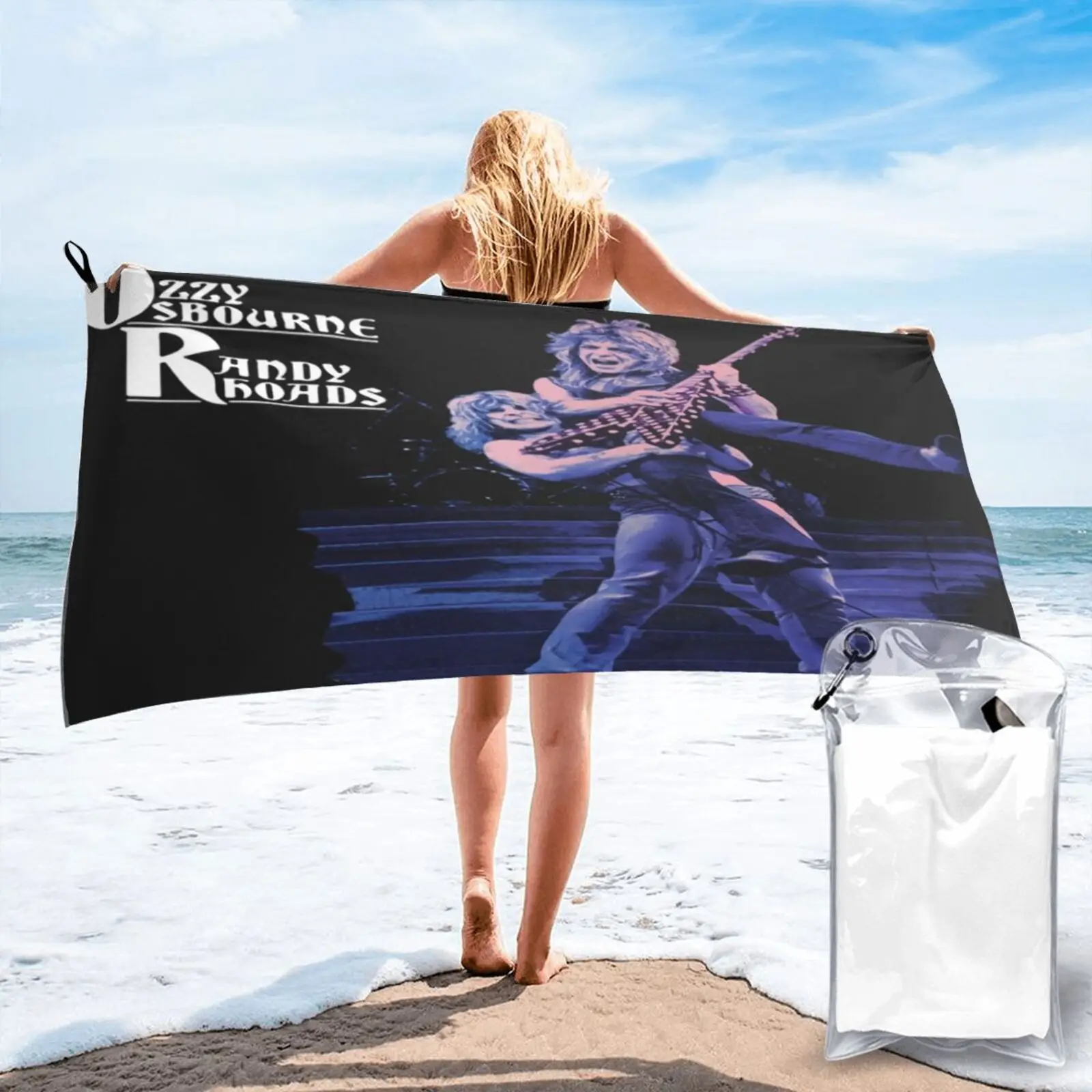 

OZZY OSBOURNE RANDY RHOADS LONG Beach Towel Kitchen Towel Beach Mat For Bath And Sauna For Home Hand Towels Beach Towels Beach