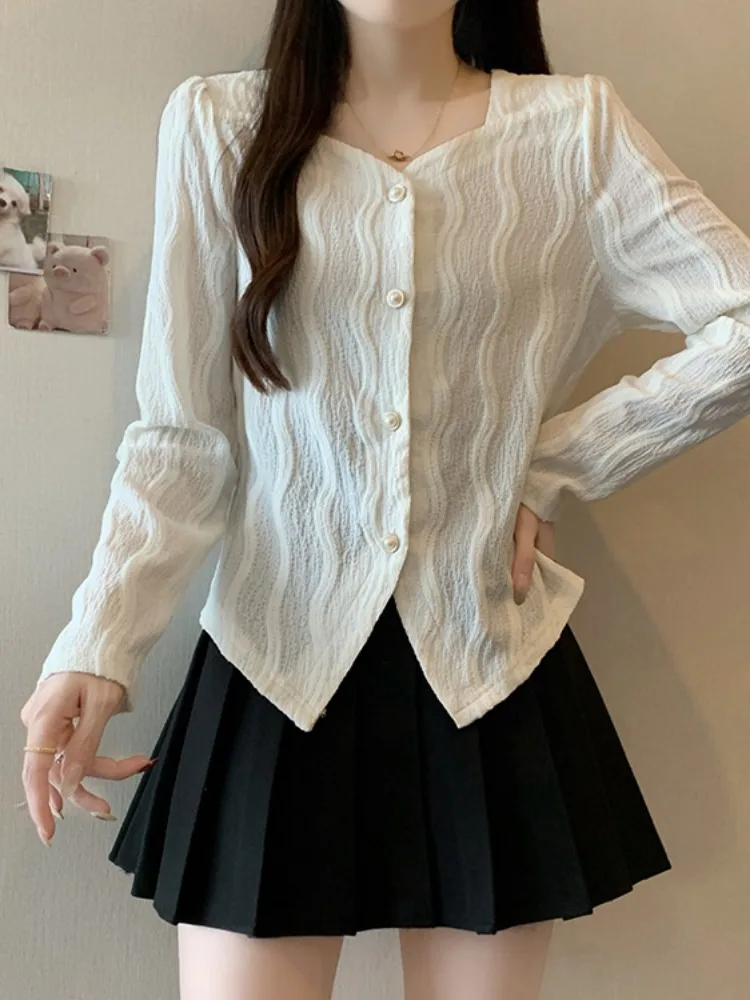 Женские весенние новые французские рубашки размера плюс шикарные с длинными