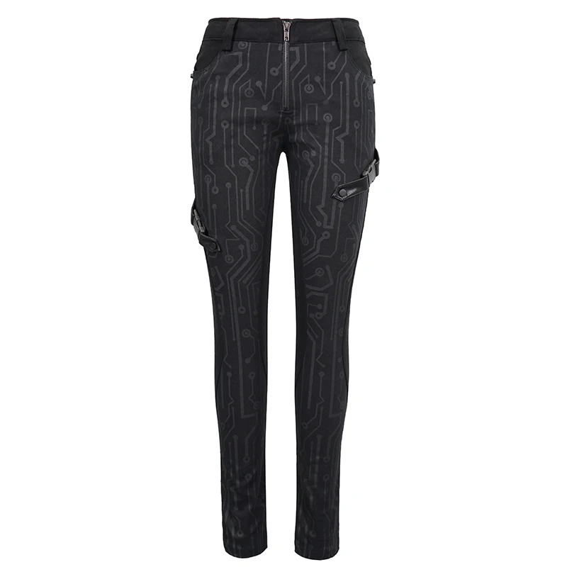 European And American Women Steampunk Casual Pants Loose Pants Show Thin Street Sports Technology Sense Straight Pants