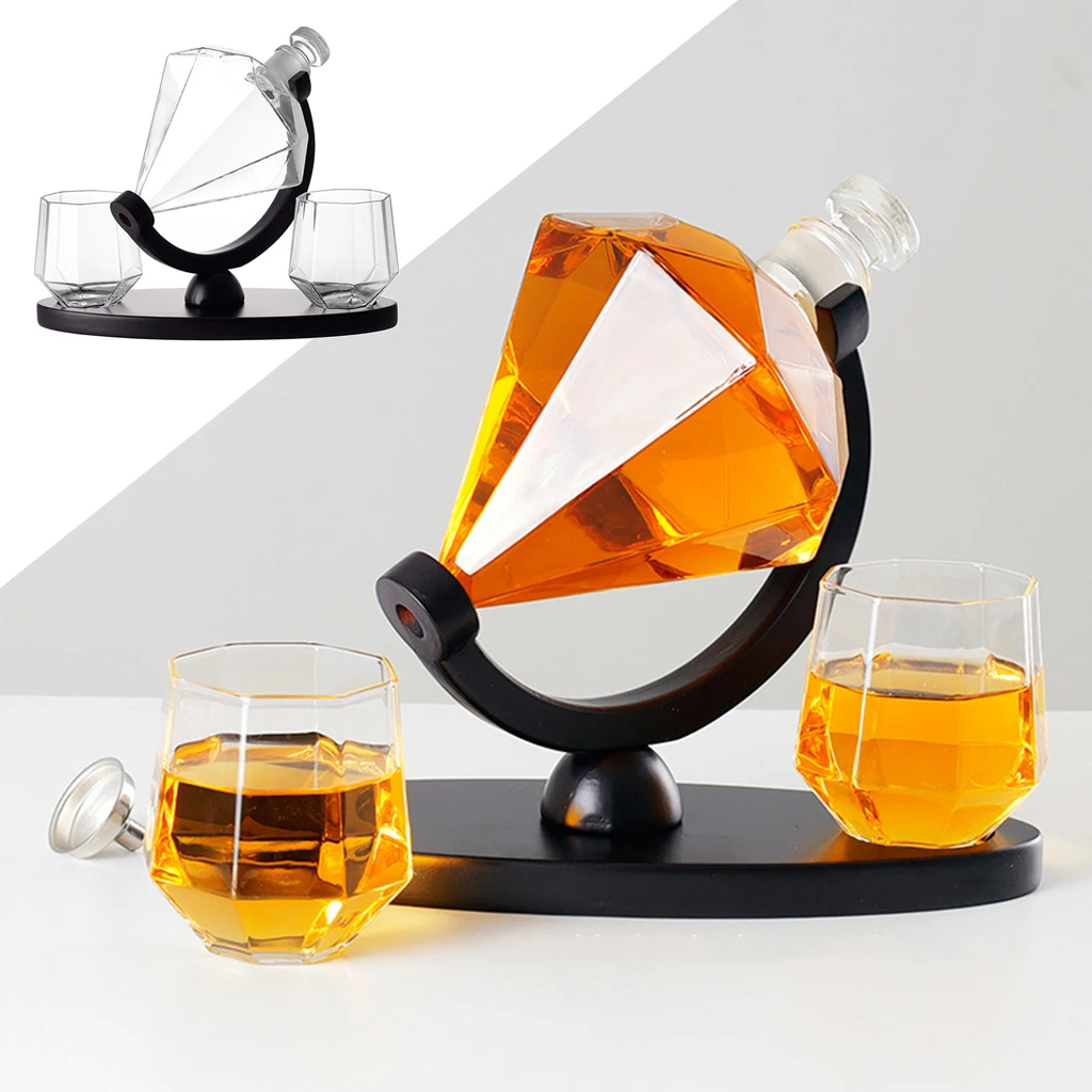 

850ml Creative Whiskey Diamond Decanter Crystal Glass Alcohol Whiskey Dispenser Bar Party Spirit Liquor Vodka Wine Decanter