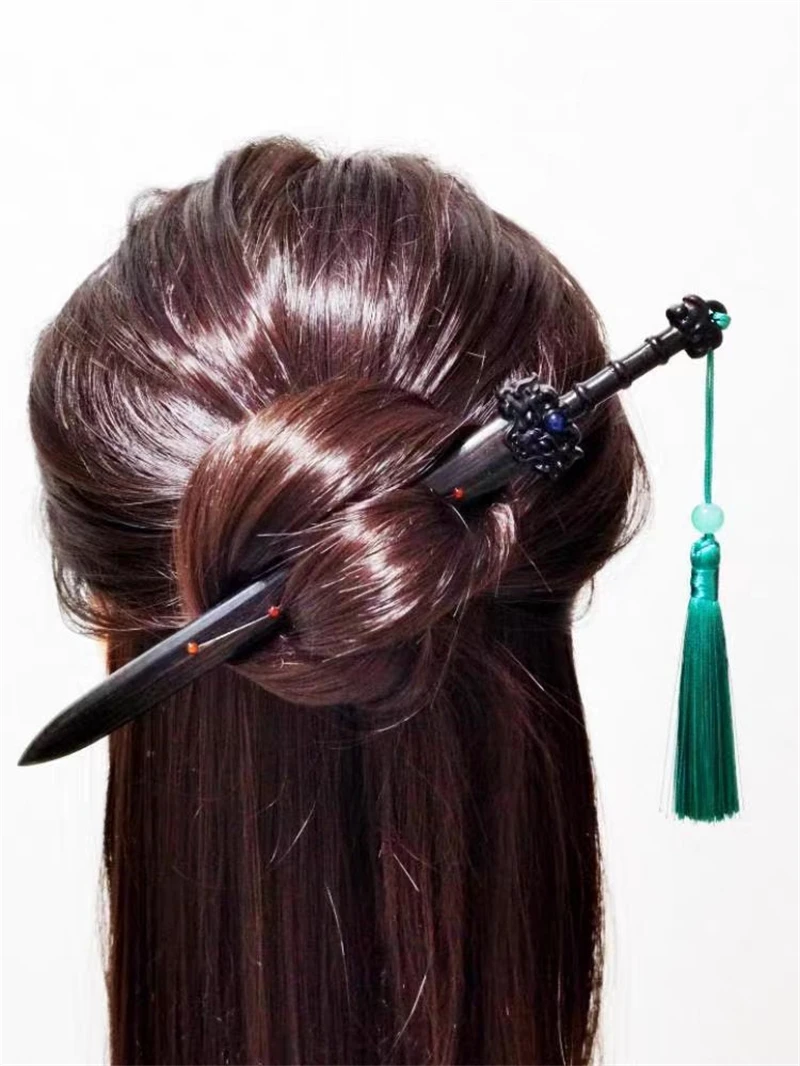 Фиолетовая шпилька из сандалового дерева Шпилька для волос Taoist благоприятная