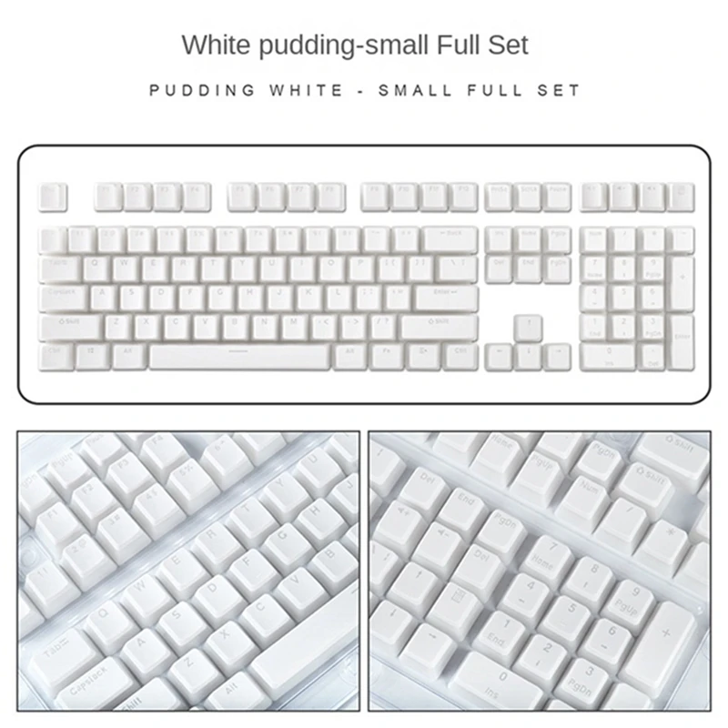 Фото Механическая клавиатура Pudding Keyboard Hat Box с прозрачными колпачками PBT Double Skin Milk (белые) - A69M №4