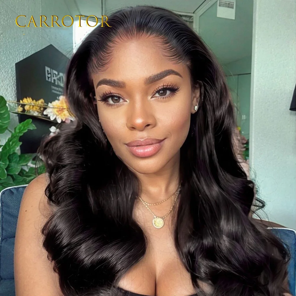 Фото Парик Lagos Hairline 13x4, невидимый кружевной фронтальный парик, плотность 250, свободные глубокие волны, человеческие волосы, бесклеевые парики, предварительно сорванные для женщин №3