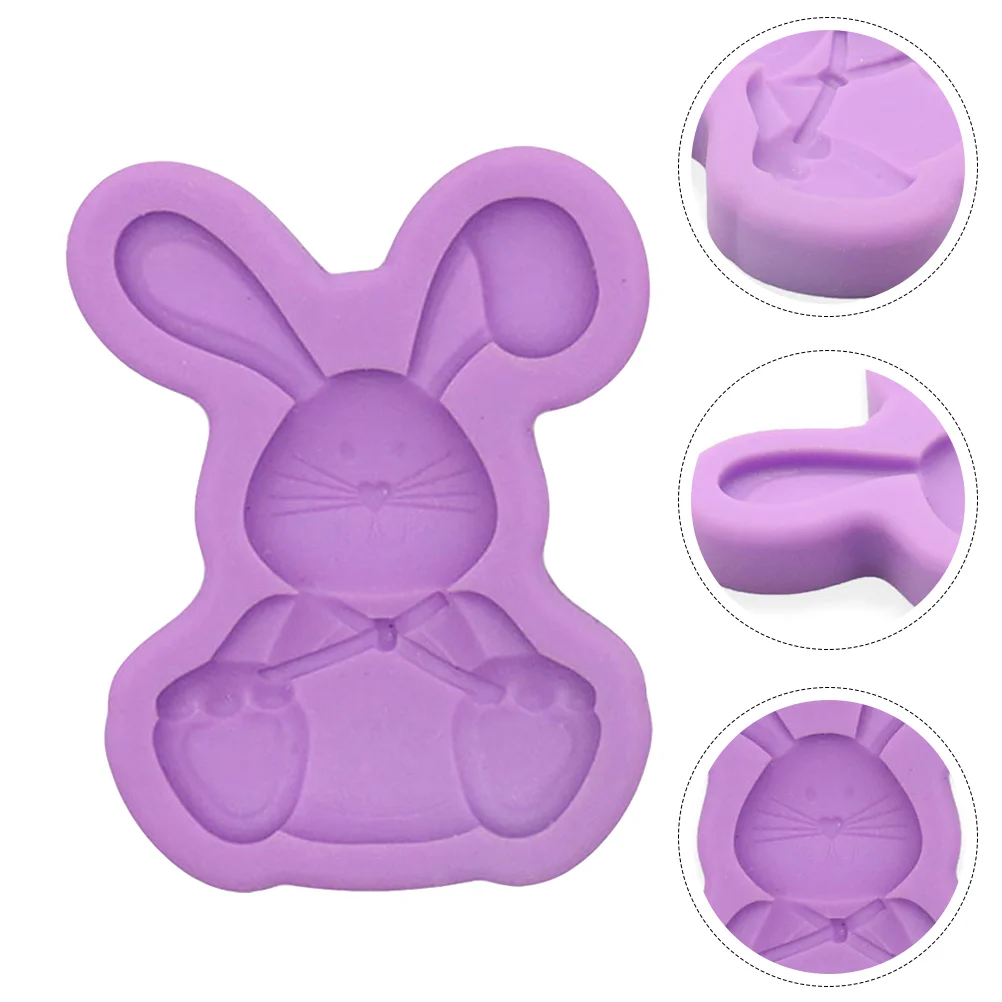 

2 Pcs Dessert Plate Unique Mold Soap Silicone Molds Easter Rabbit Shape Animal Chocolate Baking Cookie Home