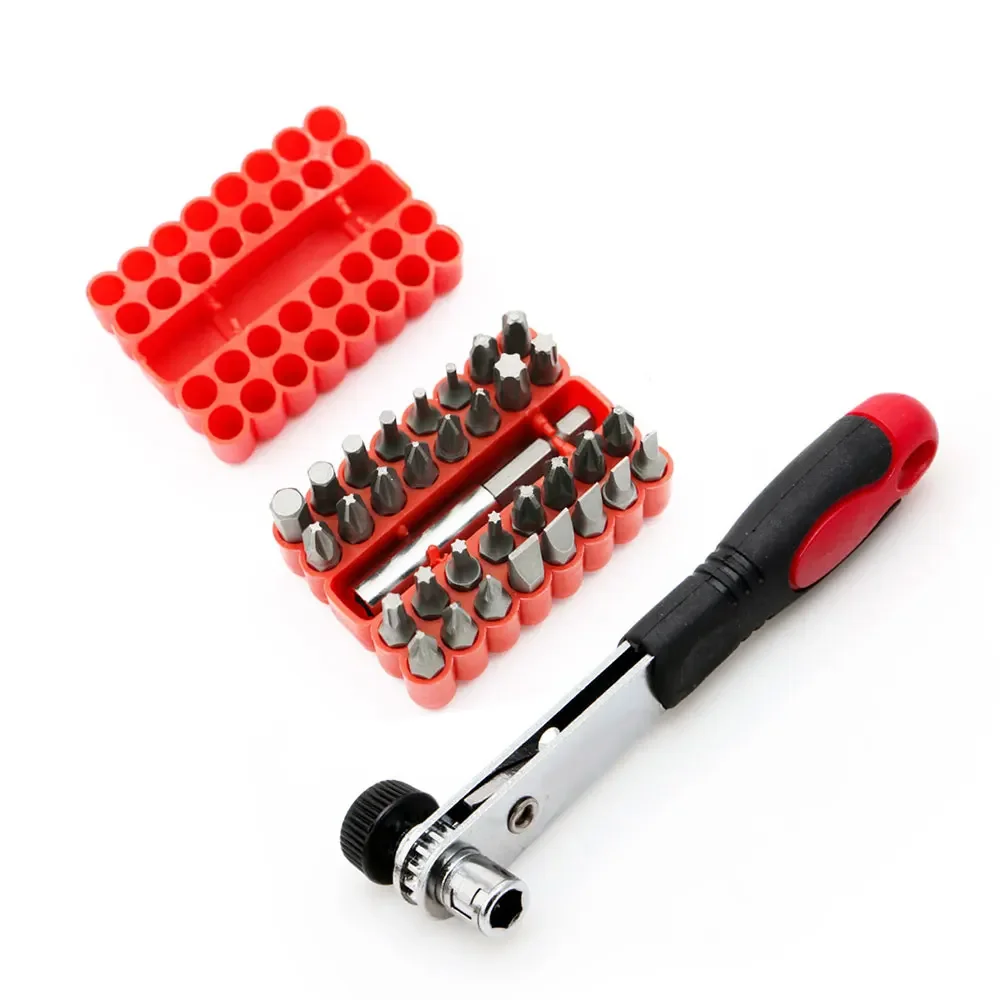 

Комплект безопасных наконечников с храповым механизмом, 33 шт., торq Torx, шестигранный, звездообразный ключ, три крыла, отвертки, магнитный держатель