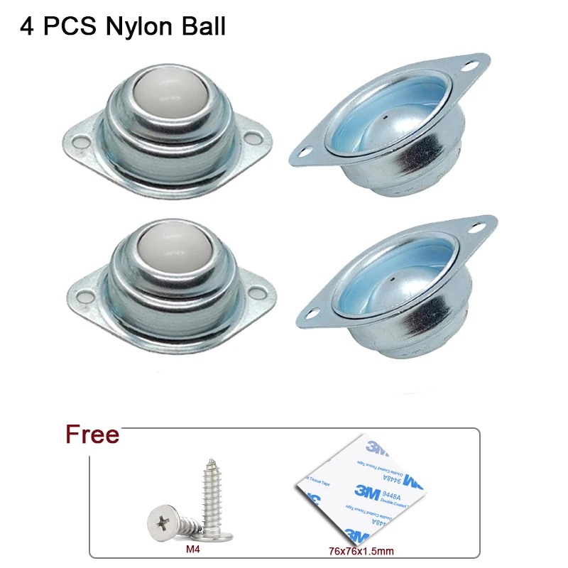 

4 шт. Металлический Стальной шарнирный шарик, бельное колесо, универсальное круглое колесо для машин, тележки, мебель, грузоподъемность