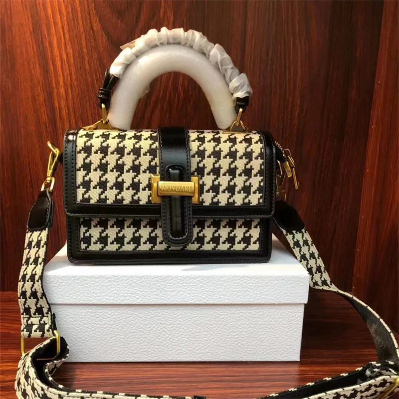 

2023 New Luxury Fashion Plaid Small Square Bags High Quality Shoulder Messenger Bags Famous Designer Women Purse and Handbags