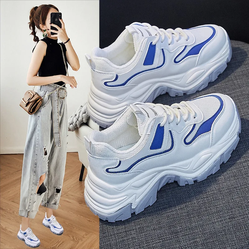 

Spring and Autumn New Fashion White Shoes Student Breathable Sports Shoes Casual Running Shoes Mesh Shoes Women's Shoes