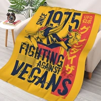 046 grendizer vegan throws blankets collage flannel ultra soft warm picnic blanket bedspread on the bed