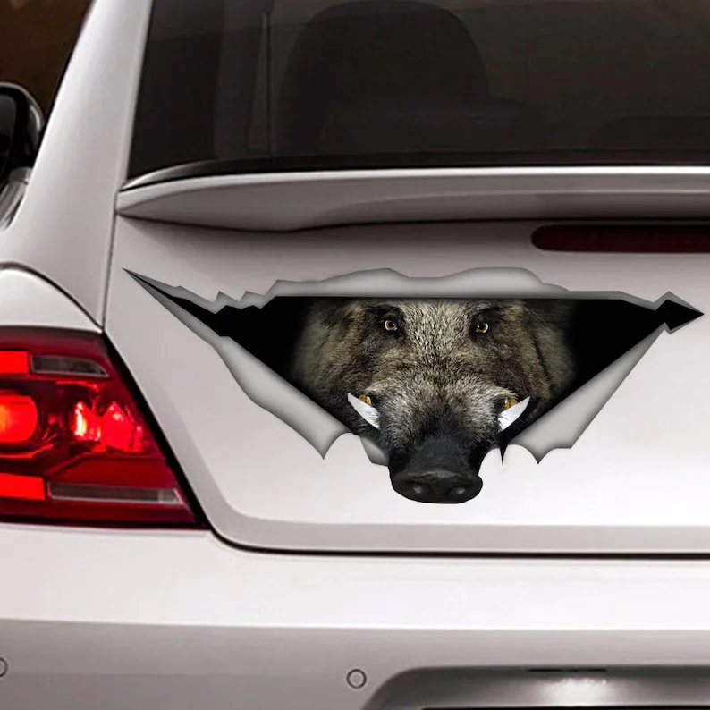 

Pet Car StickersWild Boar Car Decal, Funny Car Decal , Animal Decal, Vinyl Decal