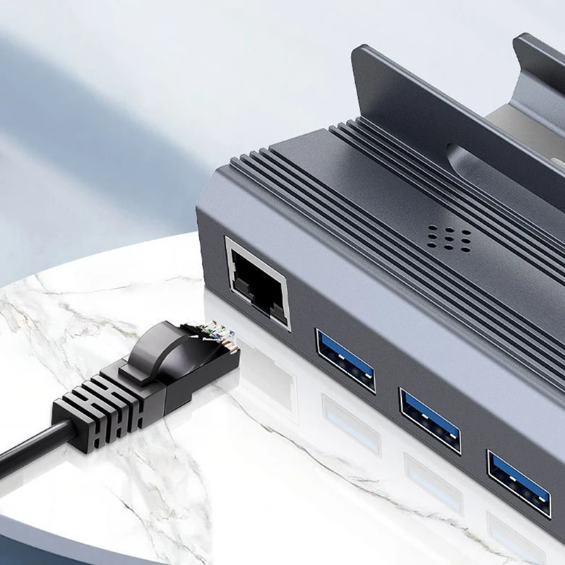 Концентратор USB Type C для совместимости с 4K 60 Гц RJ45 3.0 Steamdeck