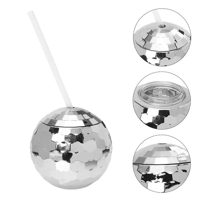 

2pcs Decorative Glittering Ball-shaped Cup Home Bar Party Cocktail Cup Disco Themed Wine Cup
