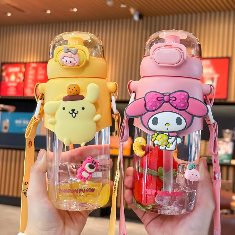 

Cup Tritan Cute Female High-value Sippy Cup Outdoor Crossbody Children's Water Cup Water Bottle