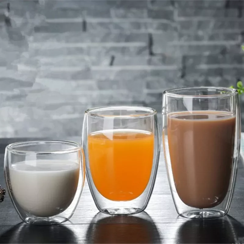 

Heat-resistant Double Wall Glass Cup Beer Coffee Cups Handmade Healthy Drink Mug Tea Mugs Transparent Drinkware