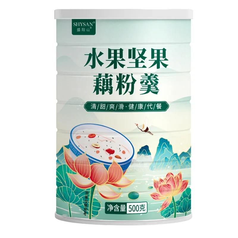 

China oufen Lotus root powder soup with fruits and nuts 500g/can No Teapot