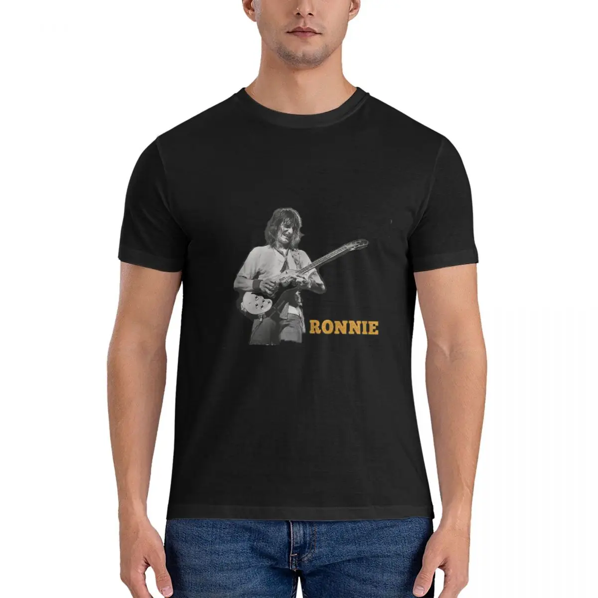 Мужские футболки Ronnie Wood Mick Jagger одежда из чистого хлопка винтажные с короткими