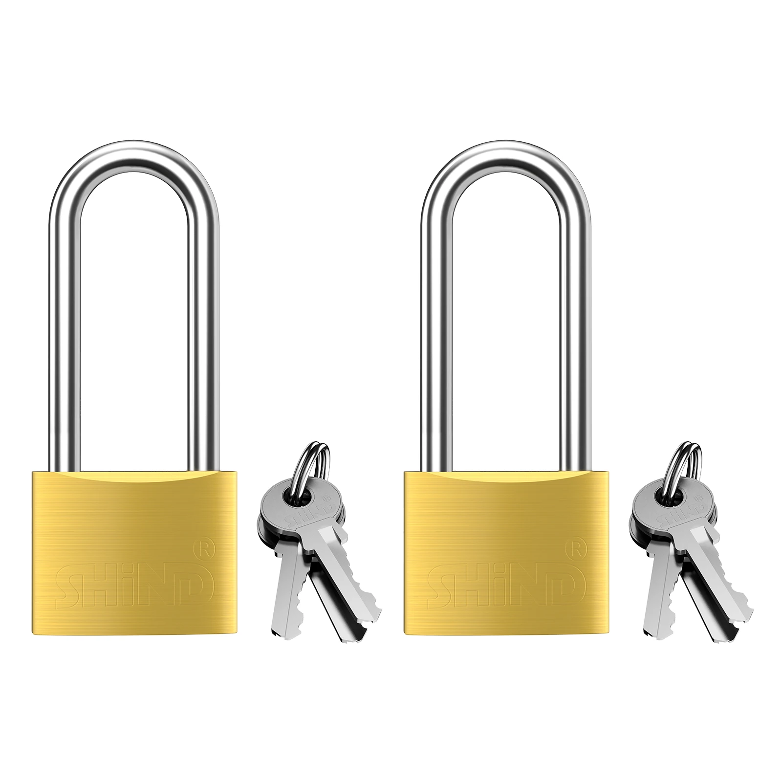 

2Pcs/Set Brass Padlock Long Shackle Travel Luggage Suitcase Door Lock Set Outdoor Tool Box Security Mini Padlock 40mm