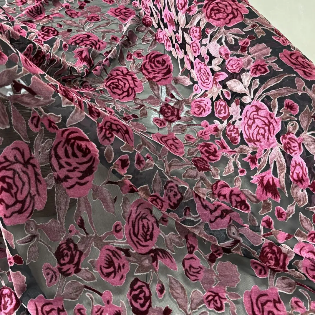 Тканая бархатная парча с липким принтом ночная рубашка платье Cheongsam ткань