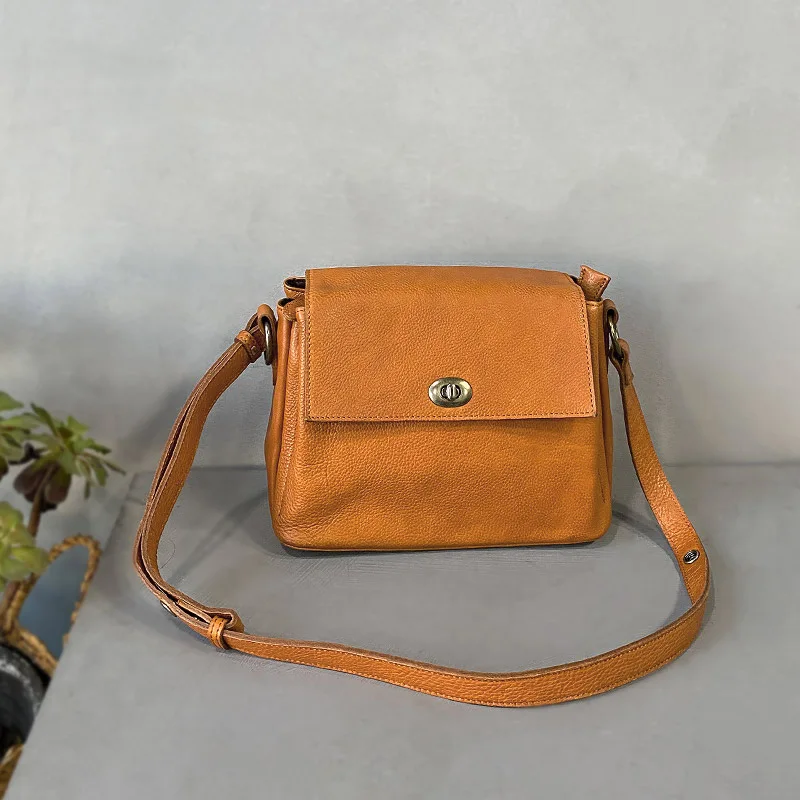 

Retro Style Women's Bag Casual All-Match Shoulder Messenger Bag Handmade Cattle Leather Bag