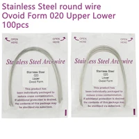 100pcs10packs stainless steel archwire dental orthodontics arch wire round shape 020 upper lower ovoid form for braces