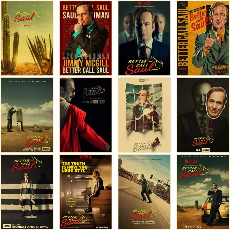 

Better Call Saul Posters and Prints Retro Kraft Paper Movie Poster Wall Art Decor Home Decoration Pictures Room Decorative Mural