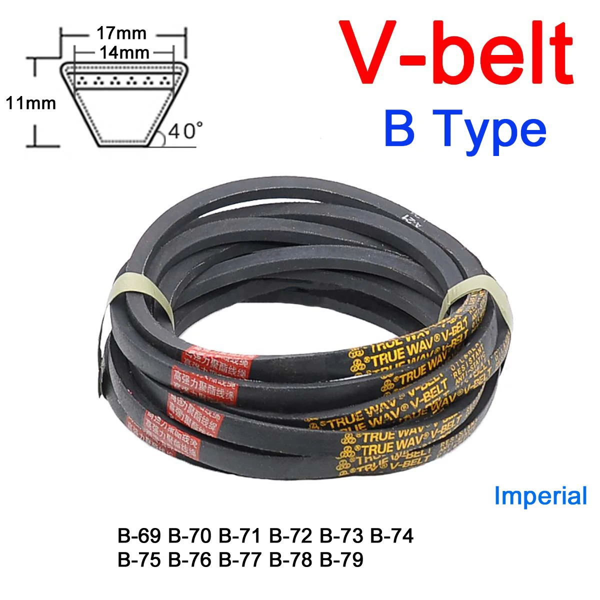 

1Pc B Type V-belt Type B-69 B-70 B-71 B-72 B-73 B-74 B-75 B-76 B-77 B-78 B-79 for Automotive Equipment Agricultural Equipment