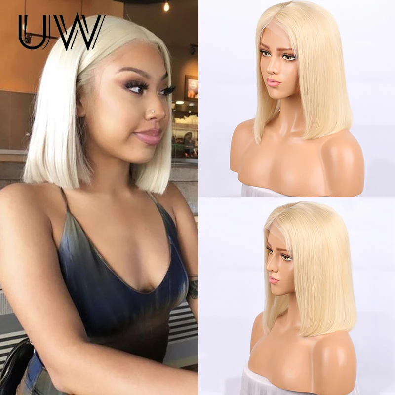 

613 Bob Hair Wig Human Hair 13x4 Lace Frontal Wig for Women Brazilian Straight Bob Wig 180% Density Lace Front Human Hair Wig