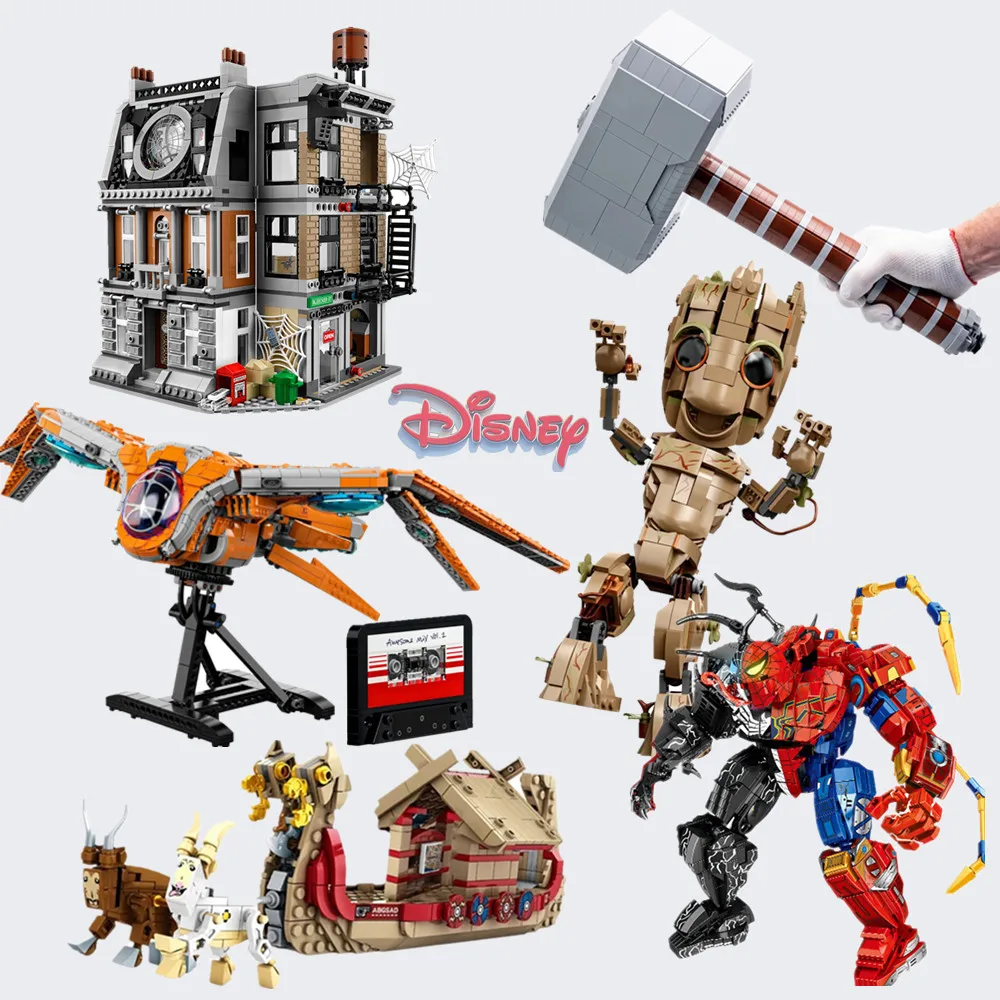 

Disney Spiderman Groot Marvels Doctor Strange Guardians Galaxy Thor Venom Avengers Building Blocks Bricks Figures Kid Toy Gift