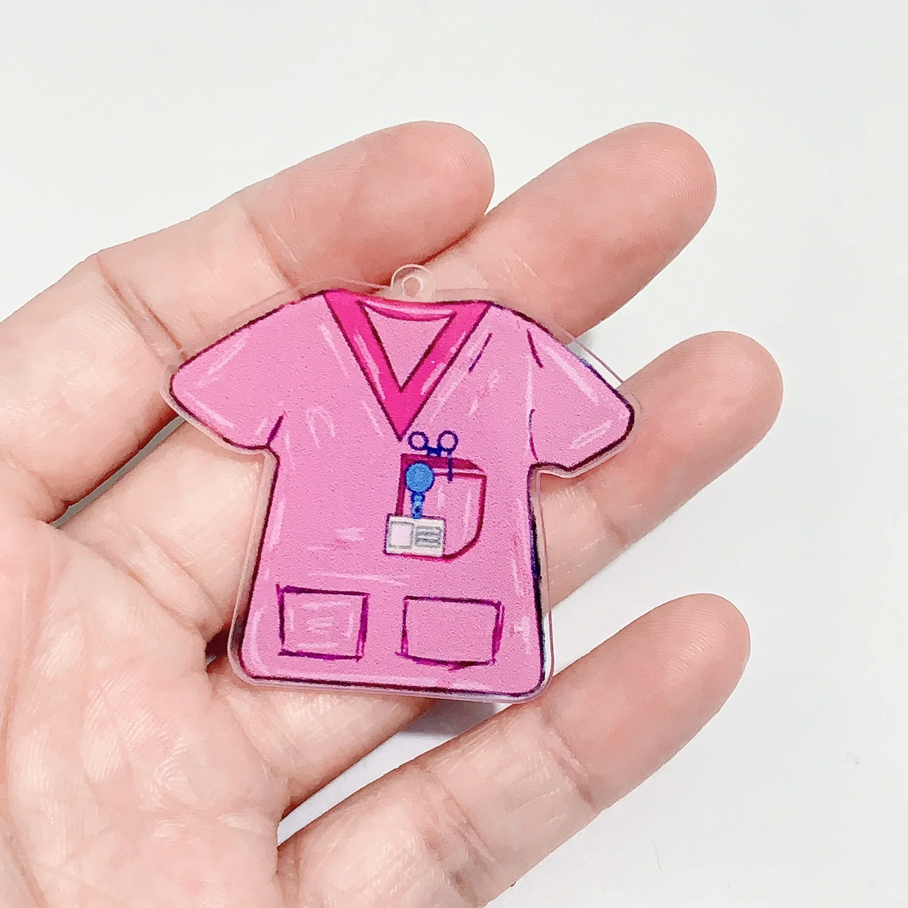 6 шт. смешанная розовая крышка медсестры акриловые подвески эпоксидная бутылка